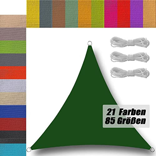 tenda a vela 2x2x2m triangolare da terrazzo esterno giardino impermeabile tenda sole giardino esterno terrazza gazebo cortile feste Verde scuro