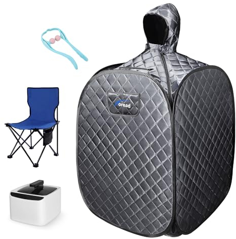 TOREAD Sauna de vapor plegable portátil con generador de vapor de 1000W y 2L, tienda de sauna personal para relajación, calentamiento rápido en 6 minutos, con control remoto, gris