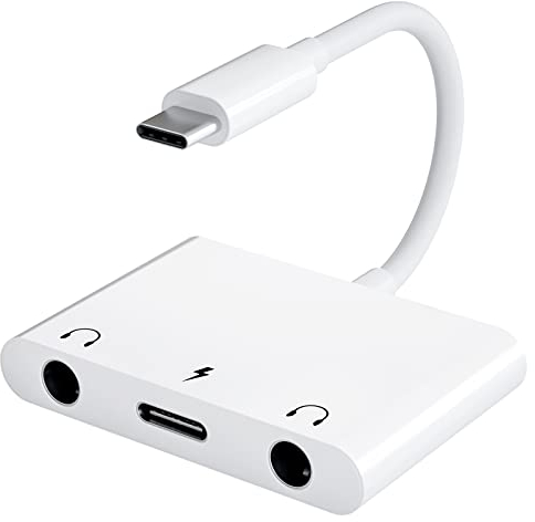 UWECAN Adaptateur USB C Jack, 3 en 1 Adaptateur Prise Jack USB C et Chargeur Rapide PD 60W, pour iPhone 16//15/16 Pro Max, Galaxy, Huawei P50/Mate Pixel, Pad