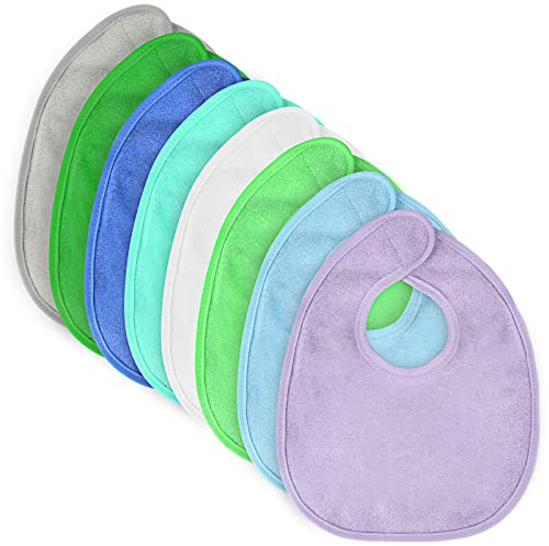 Vicloon Baby Lätzchen,8 Stück Frottee Lätzchen,Weiche Schlabberlatz Baby,Baby Frottee-Latz für Baby Jungen und Mädchen Kleinkinder-Leichter Stil