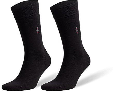 AWS/American Made 1 Paar Bambus-Socken für Herren mit nahtloser Zehenpartie, Premium-Crew-Socken, Schuhgröße 42 bis 45, Schwarz, 8-11.5
