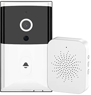 Sonnette vidéo sans fil Smart Sonnette vidéo à distance sans fil Sonnette vidéo intelligente Interphone domestique nocturne HD Connexion WiFi Les Gadgets Intelligents Pour La Maison (Black, One Size)