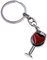 Portachiavi a forma di calice di vino con cuore centrale ciondolo da 3x1 cm idea regalo gadget sommelier enoteche produttori vini (1 PORTACHIAVI CON ANELLO)