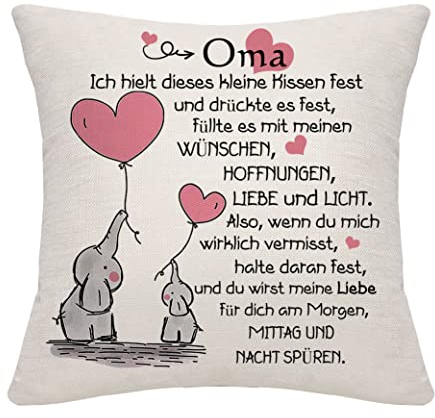 Bommex Geschenk für Oma, Kissenbezug für Oma Geschenk für Oma von Enkeltochter Enkel Oma Kissenbezug Oma Geburtstagsgeschenk (Oma)