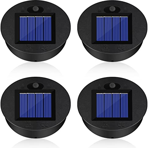 Solarleuchten Ersatzteile 7cm, 4 Stück Solarleuchten Ersatz Top mit Heller LED, Ersatz Solarmodul für Gartenleuchten,Wasserdicht Solar Ersatzdeckel, Solarlaterne und DIY [Energieklasse A+++]
