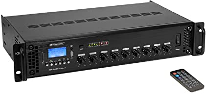 OMNITRONIC MA-240P ELA-Mischverstärker | ELA-Mono-Mischverstärker mit MP3-Player und IR-Fernbedienung, Bluetooth, 240 Watt