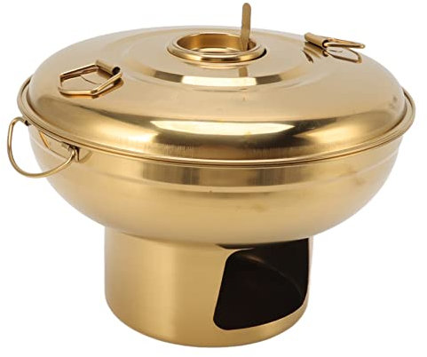 Pentola Calda in Acciaio Inossidabile, Pentola Calda Piccola Pentola a Carbone Cinese Pentola Ramen All'aperto Antiaderente Per Pasta Noodles Bistecca Tè al Latte Pentola Calda(Oro)