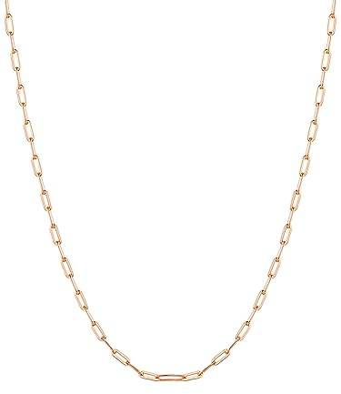 PROSILVER 1,7mm Chaîne Trombone Femme en Argent 925, Chaine Fine Argent, Collier Femme Plaqué Or, Longueur de 36cm/41cm/46cm/51cm/55cm/61cm
