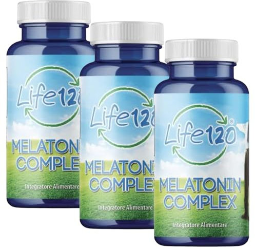 Life 120 MELATONIN COMPLEX - 180 Compresse, Melatonina 1mg, Integratore Melatonina Sonno, Integratore per Dormire e Riposare Meglio, Melatonina Forte per Dormire - 3 Confezioni