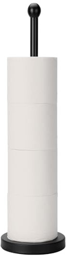 Songtec Toilettenpapierhalter, schwarzer Standhalter für Toilettenpapierrollen mit Platz für 4 Rollen, kompaktes Design für die Aufbewahrung von Toilettenpapier im Badezimmer – schwarz