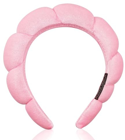 DRESHOW Bandeau Spa pour Femmes Bandeau Éponge pour le Lavage du Visage Bandeau Nuageux en Tissu Éponge pour le Maquillage et le Soin de la Peau