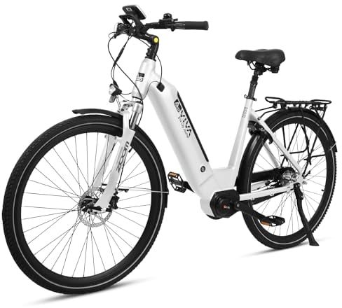 AsVIVA B14 E Bike 28 Zoll | City Pedelec mit Mittelmotor | Elektrofahrrad für Damen & Herren | Hochwertiges Hollandrad mit starkem Akku | Komfortables City Fahrrad in Weiß oder Grau