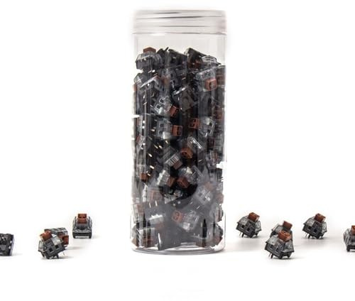 DucKey Kailh Box V2 Switch, Interruptor MX White Clicky/Brown Tactile/Red Linear 5Pin para Teclado Mecánico (Color : Brown, Size : 110PCS)