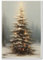 XMQQLL Vintage Weihnachtsbaum Leinwand Wandkunst, beleuchteter Weihnachtsbaum, Gemälde, Poster, gedämpft, neutral, stimmungsvoll, rustikal, Winter-Bilddrucke für Wanddekoration,
