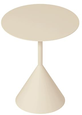 DYUNCZ Kleiner Beistelltisch, Couch Beistelltisch, Runder Beistelltisch Aus Metall, Runder Akzent-Couchtisch, für Wohnzimmer, Wohnheim, Heimbüro und Schlafzimmer (Color : Beige, Size : B)