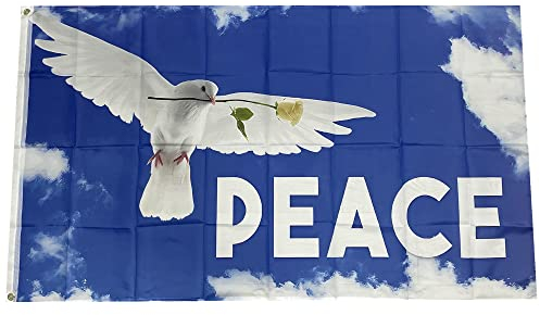 Stormflag Peace Flagge Friedenstaube Flagge Peace Fahne 90x150cm Peace Flagge 3x5ft Polyester 90g/m2 Dekorative Fahnen Außenbanner für Indoor Outdoor Dekoration