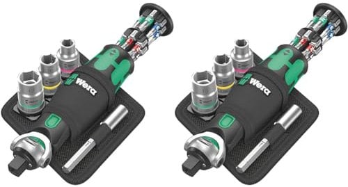 Wera 05004281001 8009 Zyklop Pocket Set 2, Knarren Satz, 17-teilig, Schwarz-grün (Packung mit 2)