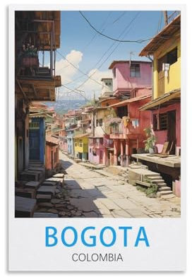 LHJOIUN Bogota Vintage-Reiseposter, Kolumbien, 20 x 30 cm, Kunstdruck auf Leinwand, für Wohnzimmer, Schlafzimmer, Heimdekoration, moderne Kunst