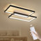 LED Deckenleuchte 45W, Epochglo Deckenlampe Wohnzimmer Dimmbar, Wohnzimmerlampe Schwarz mit Fernbedienung Modern Led Deckenbeleuchtung Rechteckig für Schlafzimmer Flur Küche Büro Esszimmer Balkon 60cm