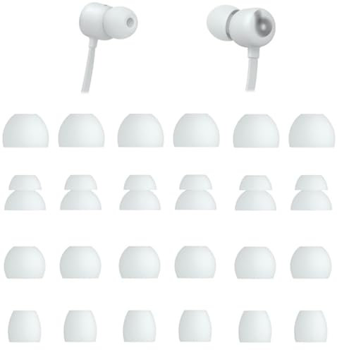 Rqker Eartips Compatible with Beats Flex Earbuds, S/M/L/D Sizes 12 Pairs Soft Silicone Replacement Tips Earbuds Eartips Compatible with Beats Flex, Smoke Gray 24