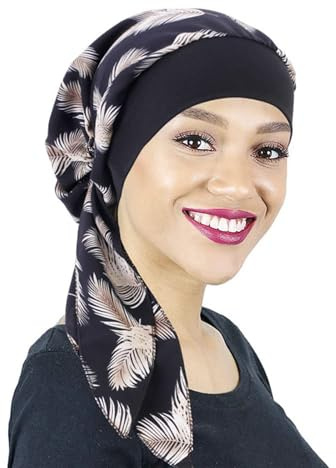 PAULOF PENG Foulard d'été pour femme avec élasticité confortable, bonnet de chute de cheveux liée à la chimio, foulard pour femme/patient cancéreux imprimé chapeau de pirate