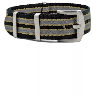 WB Original Premium Nylon-Uhrenarmband | 9 Farben - 18, 20, 22 mm - Schließe: Silber Gebürstet | Nylon | Ersatz-Armband