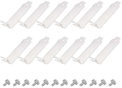 sourcing map 12PCS Silvery White PCI Slot Cover Dust Filter, 8cm Blanking Plate Ventilation Deflector Bracket Expansion for Computer Cases