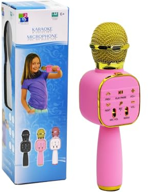 PEQUEBANDA Microphone karaoké rose avec connexion Bluetooth