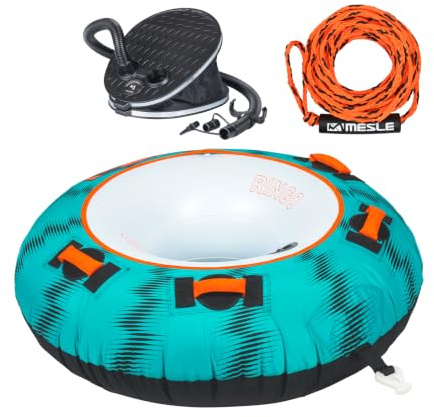 Mesle Funtube Ringo 54, Set mit Leine & Pumpe, 1-2 Personen Donut Wasserreifen aufblasbar, Towable Tube für Kinder & Erwachsene, Wassersport Boot & Jetski, Wasserreifen zum Ziehen