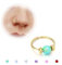 BodyBonita Opal Dünne Nasenringe Creolen – 20G 316L Chirurgenstahl Nasenpiercing Schmuck Grüner Opal 7mm Gold