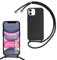 SLWYF Compatible with iPhone 11 Crossbody Lanyard Case, Liquid Silicone Protective Phone Case with Strap Adjustable Neck Cord Necklace Soft Cover for iPhone 11, Black