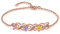 Personalisiertes Unendlichkeitsarmband für Damen Armband mit Name Geburtsstein Geschenk für Mutter Tochter Oma Frau Freundin (Rose, 3 name)