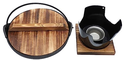 Cabilock Cookware Set Japanese Cast Non-stick Saucepan for Sukiyaki Shabu Shabu New House