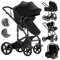 Veitoalioy Kinderwagen 3 in 1, Bequemer Multifunktionaler Kombikinderwagen 3 in 1 Komplettset, Aluminium Hohe Landschaft Babywagen, Faltbarer Kinderwagen Set (588 Black)