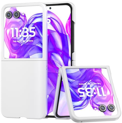 Schlank Hülle kompatibel mit Motorola Moto Razr 50 Ultra, Leichte Ultradünne Kratzfeste Hart PC Schutzhülle Skin für Razr 50 Ultra [Snap-on Case] (Weiß)