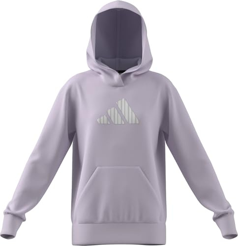 adidas Girl's GLAM GRAPHIC HOODIE JUNIOR, ice lavender/Ice Gold Met., 13-14 Years
