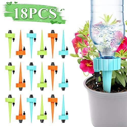 18 Pezzi Kit Irrigazione a Goccia Automatica, Sistema di Irrigazione per Piante da Interno ed Esterno, Irrigatori a Goccia Regolabile Dispositivo per fiori o verdure, Aiutante di Vacanze