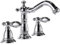 FQYEP Robinet 3 Trous Lavabo Chromé Vintage Double Poignée Mitigeur Vintage Salle de Bain Laiton