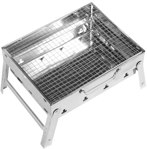 Toyvian 1pc Portable Stainless Steel Barbecue Grill for Outdoor Bbq Camping Bonfire Firewood Burner Tool Space Saving Design Convenient Bbq Supply for Friends Family