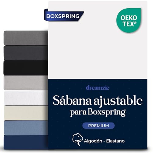 Dreamzie - Spannbettlaken Boxspringbett - 180x200 - Baumwolle Elasthan | Weiß · 35cm Hoch · Oeko-Tex zertifiziert · Elastikband · Spannbetttücher für Hohe Matratzen
