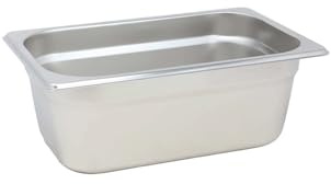 UNIQUE HOME LIVING Gastronorm Pan 1/4, Stainless Steel Food Container Gastronorm Tray 10cm Deep, Hot and Cold Food Storage Containers, Stackable 1/4 GN Catering Pan Without Lid, Rust-Resistant