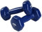 SPRI Deluxe Vinylbeschichtetes Hantelset (Dunkelblau) – 2,3 kg, 2 Stück, Handgewichte für Muskelaufbau, Step-Aerobic, Krafttraining, professionelles Unisex-Trainingsgerät für Zuhause & Fitnessstudio