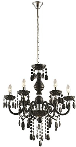 GLOBO 6 x E14 60 Watt Cuimbra I Acryl Dekor schwarz