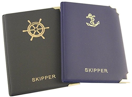 Skippermappe Motiv Steuerrad blau