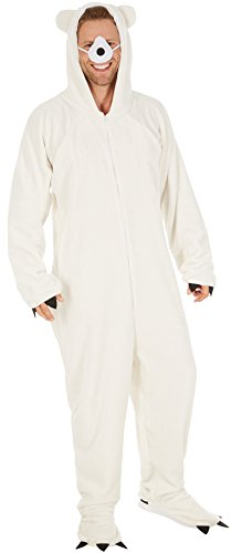dressforfun Kostüm Eisbär für Sie und Ihn | Aus flauschigem Plüschstoff | Vorne mit praktischem Reißverschluss | inkl. Nase mit Gummiband (L | Nr. 300873)