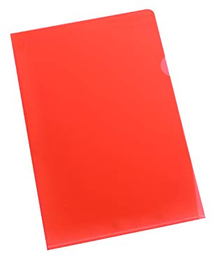 SCHÄFER SHOP Sichthüllen mit Griffausstanzung A4 glatt/rot oben und seitlich offen 0,15 mm 25 Stück