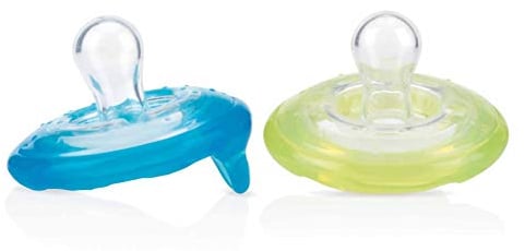 Nûby - 2 Natural Flex™ Schnuller Kirschform - Grün & Aqua - 6-36 Monate
