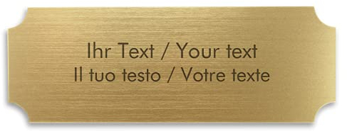 Personalisiertes Türschild in Messing-Optik mit Gravur - Acrylschild gold-metallic, 100 x 36 mm, eckig - Klingelschild, Namensschild