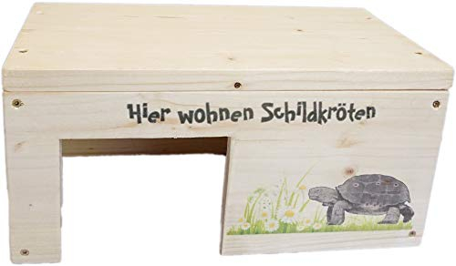 Nagerstore Schildkrötenhaus S Terrarium Schutzhaus mit Motiven & Holzlasur