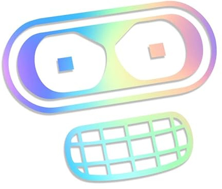 Decus Shop Futurama Bender Gesicht L 0127 (Oil Slick Hologramm) // Sticker OEM JDM Style Aufkleber